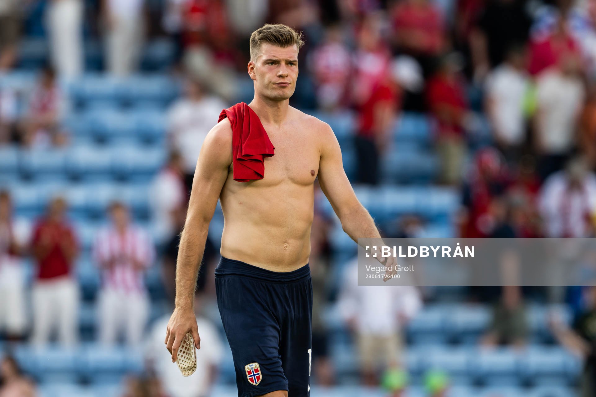 Alexander Sørloth of Norway looks dejected