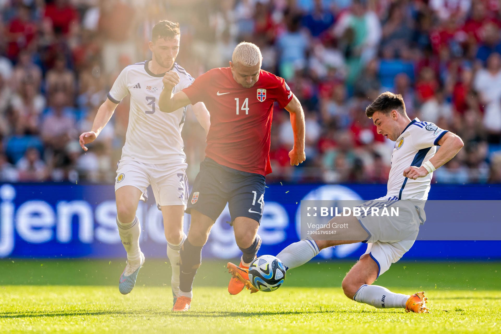 Andrew Robertson of Scotland, Julian Ryerson of Norway and