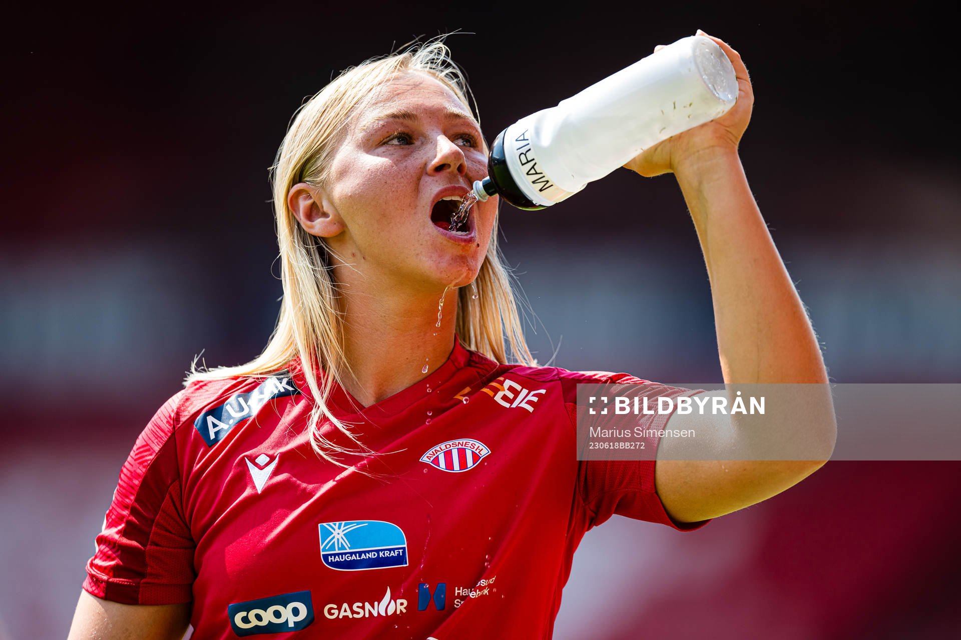 Maria Hovmark of Avaldsnes ahead of the Toppserien football match between Brann and Avaldsnes on June 18, 2023 in Bergen.