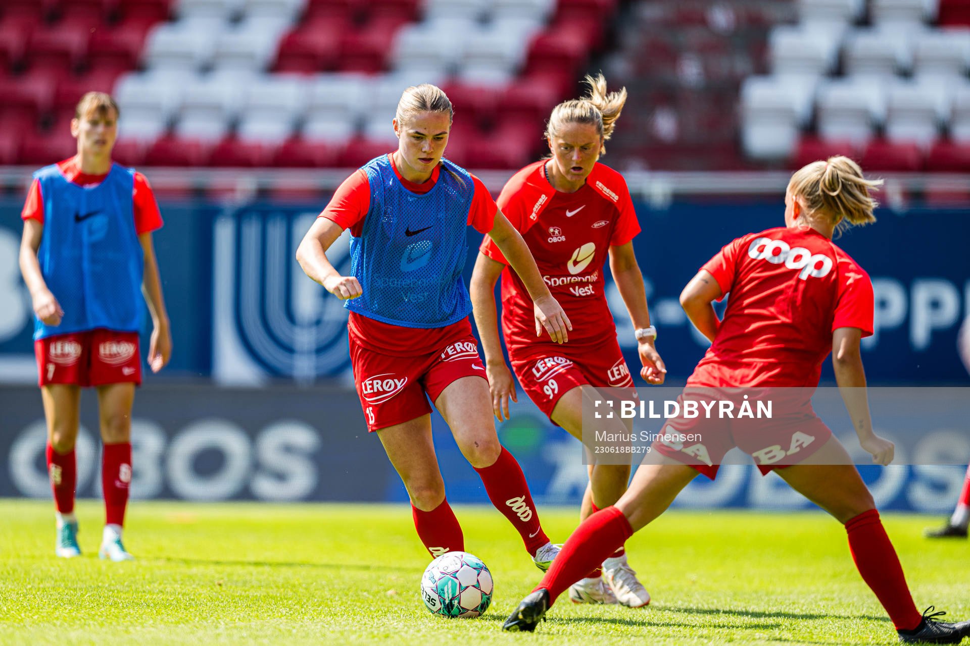 Marthine Østenstad of Brann warms up