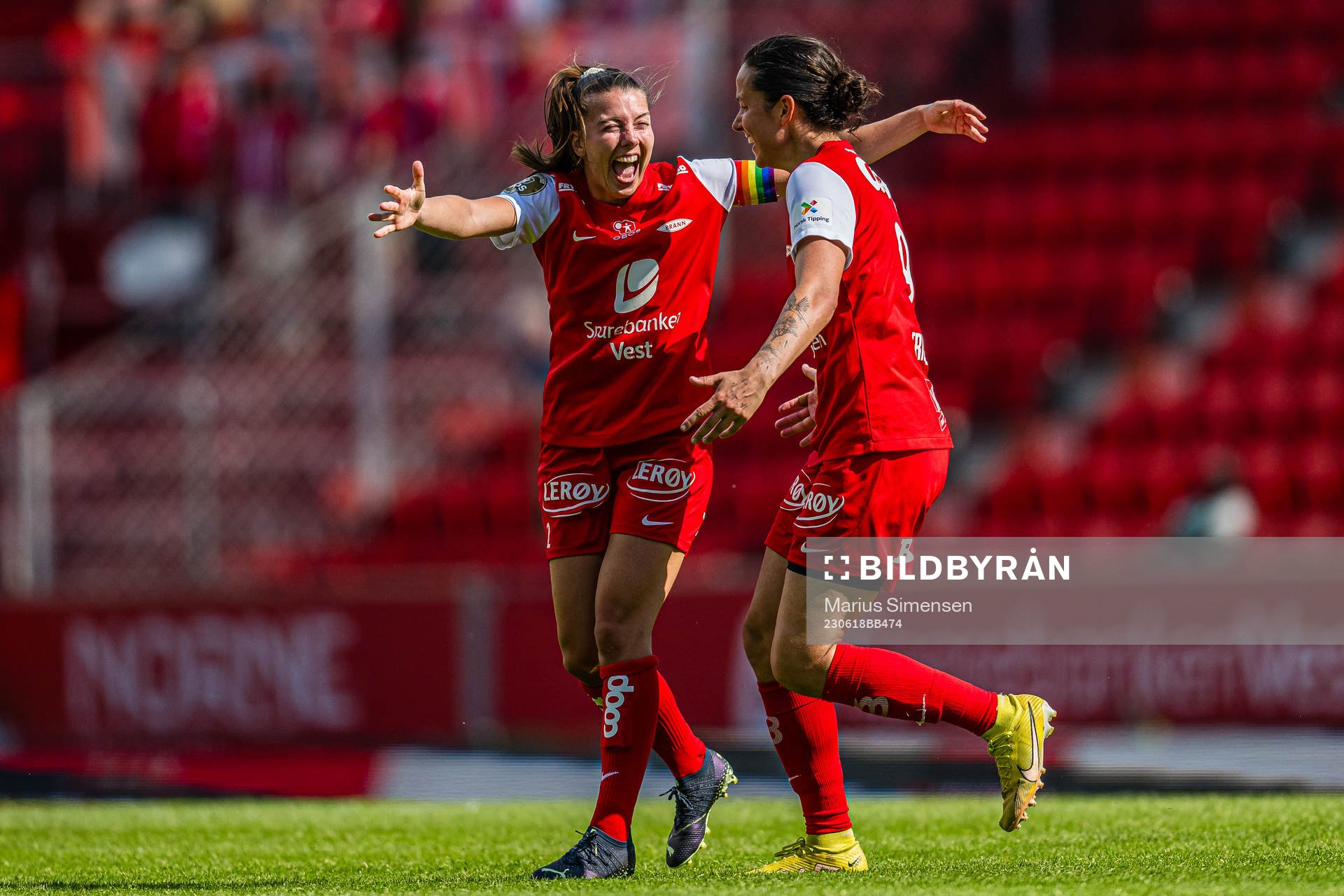 Amanda Paige Frisbie of Brann celebrates