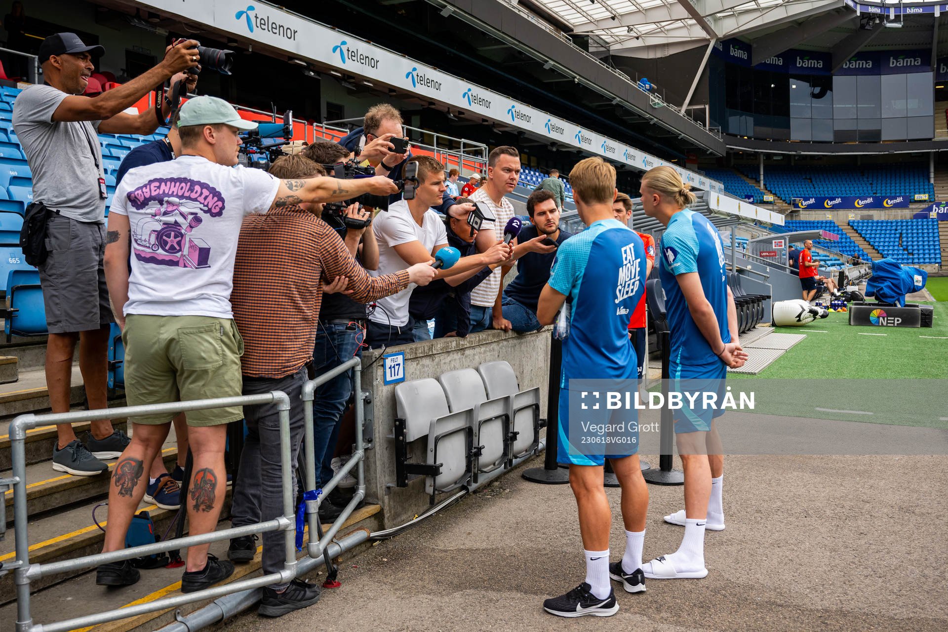 Erling Braut Haaland and Martin Ødegaard of the Norwegian