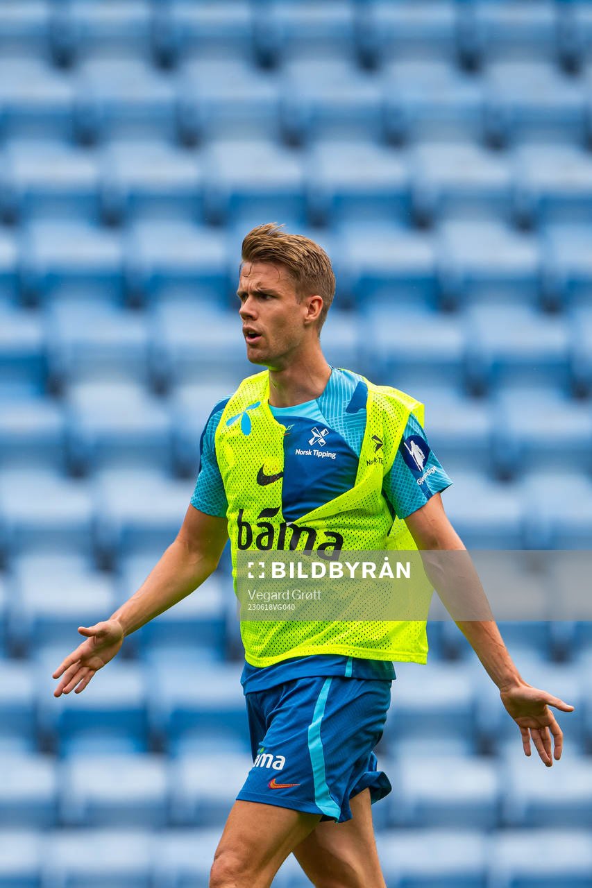 Kristoffer Ajer of the Norwegian national football team
