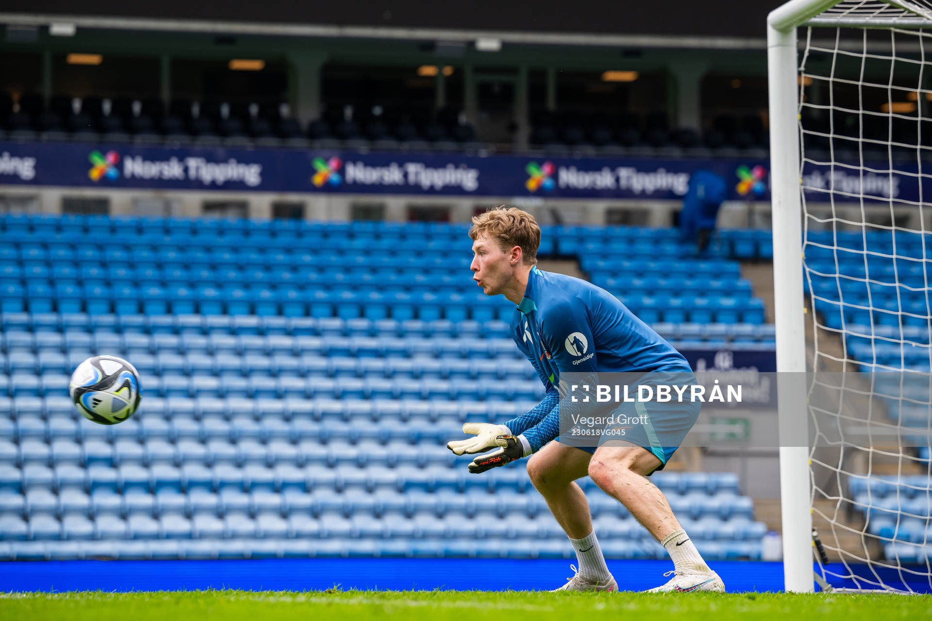 Goalkeeper Mathias Dyngeland of the Norwegian national