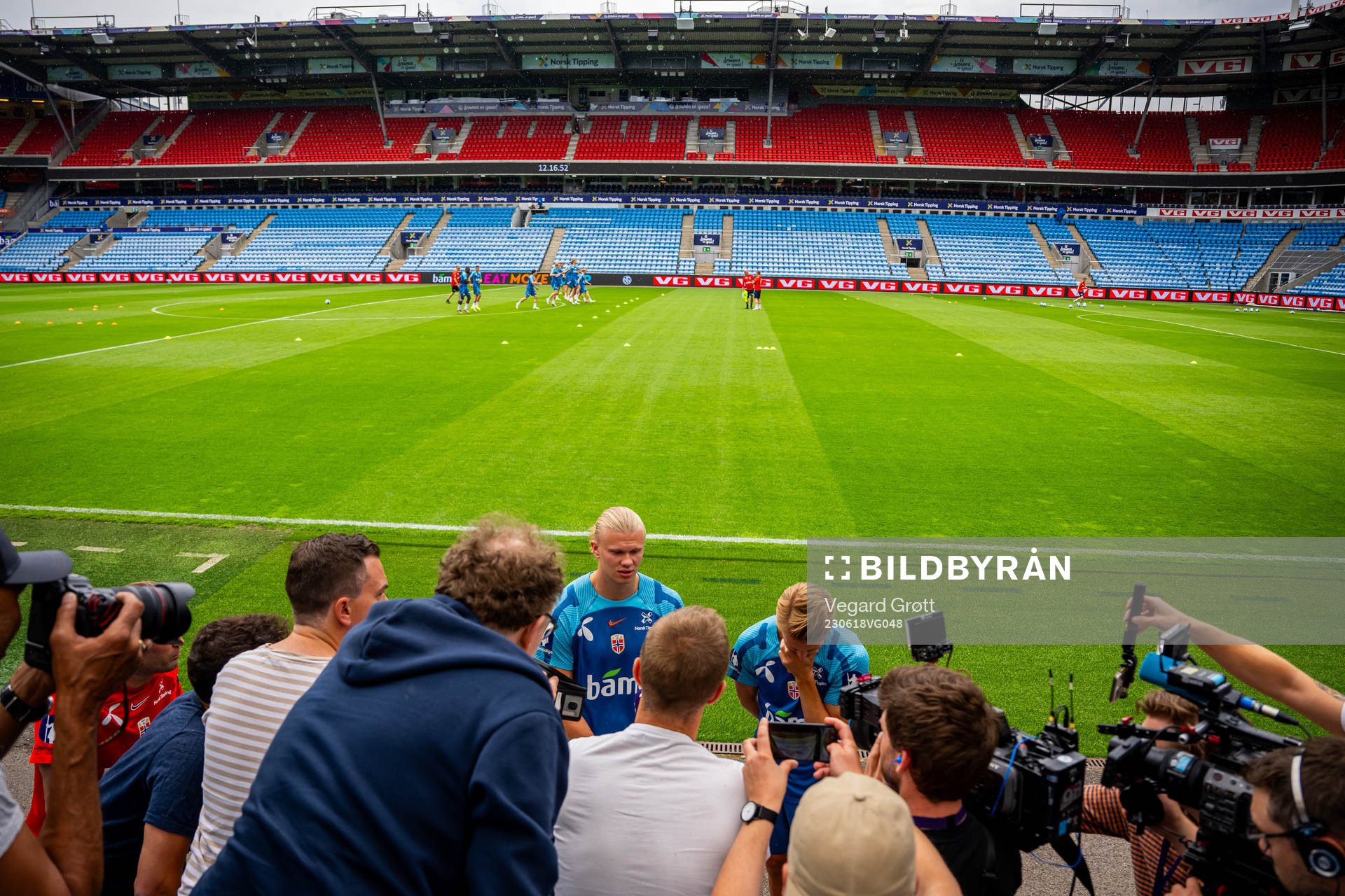 Erling Braut Haaland and Martin Ødegaard of the Norwegian