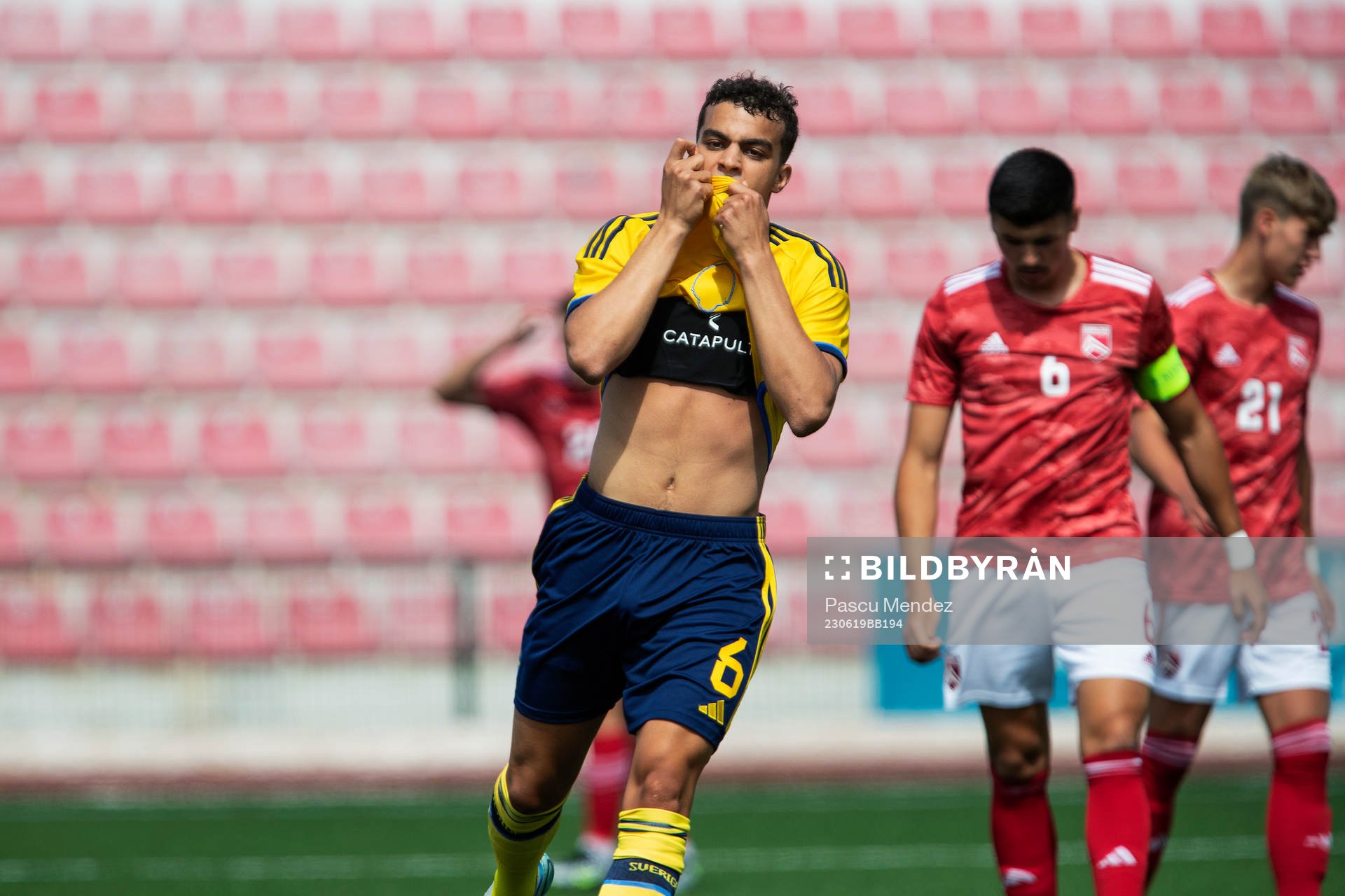 Yasin Ayari of Sweden celebrates