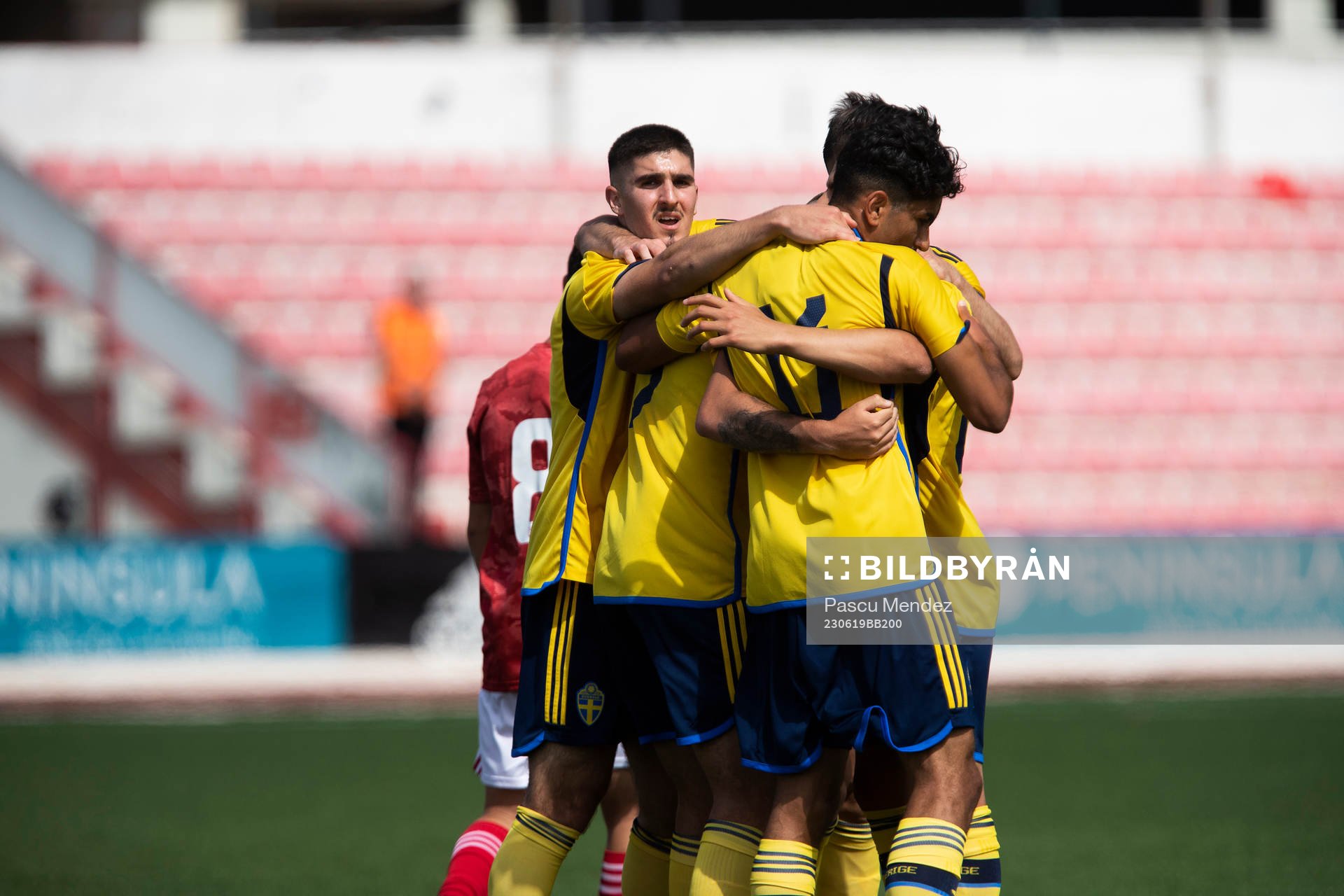 Players of Sweden celebrate