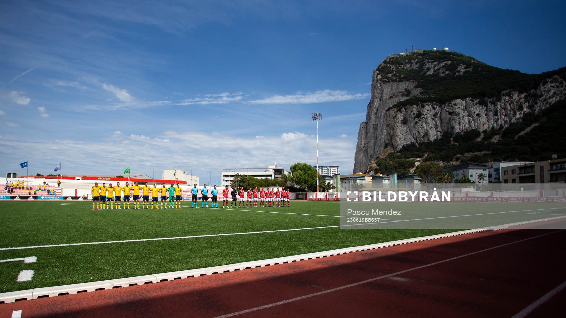 Players of Sweden and Gibraltar