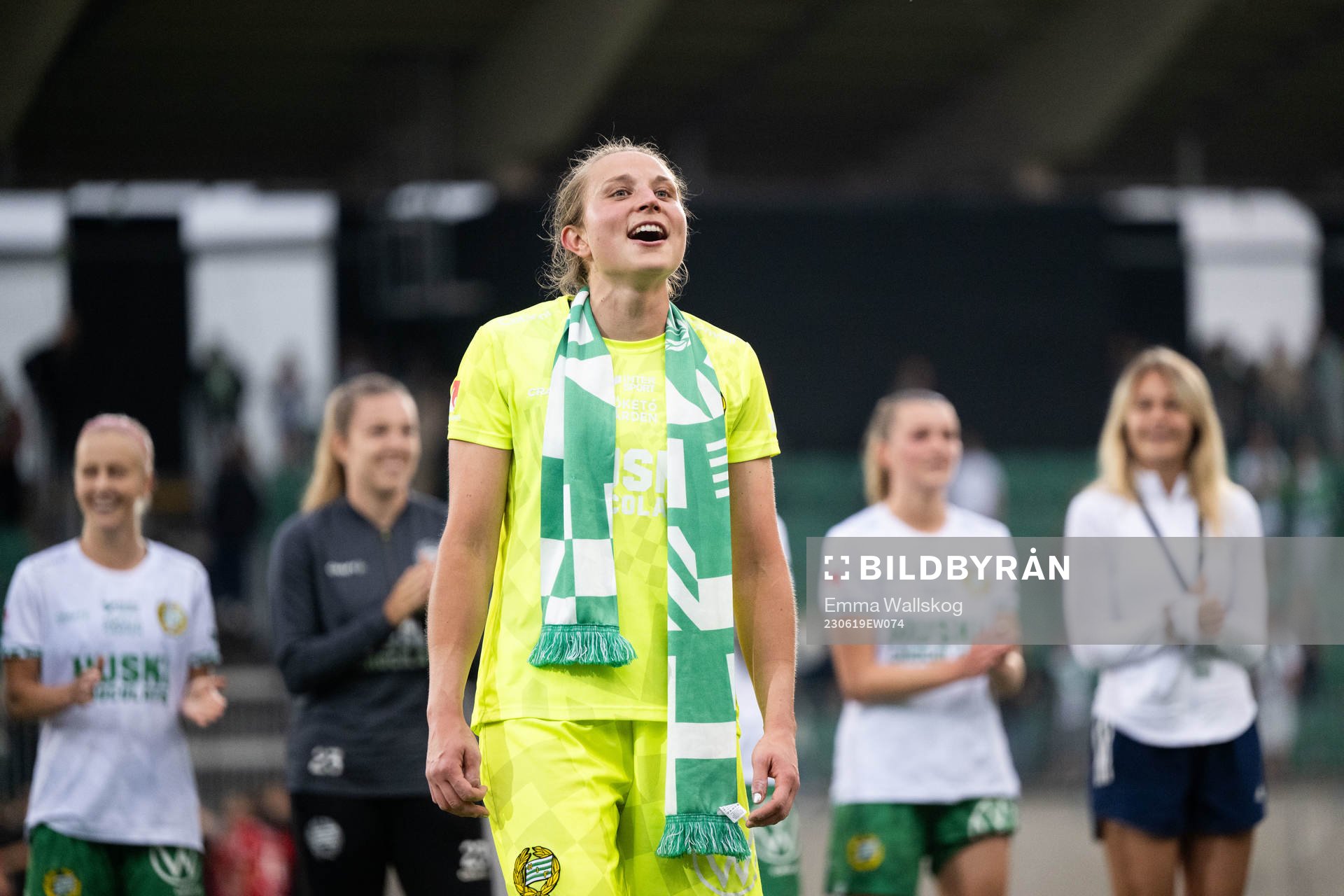 Hammarbys målvakt Anna Tamminen jublar