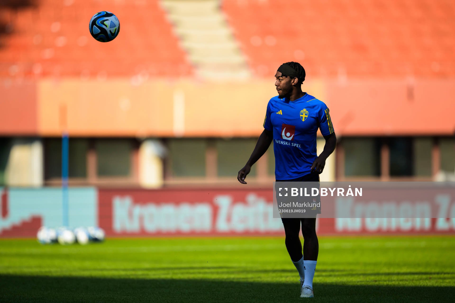 Anthony Elanga of the Swedish national football team at a