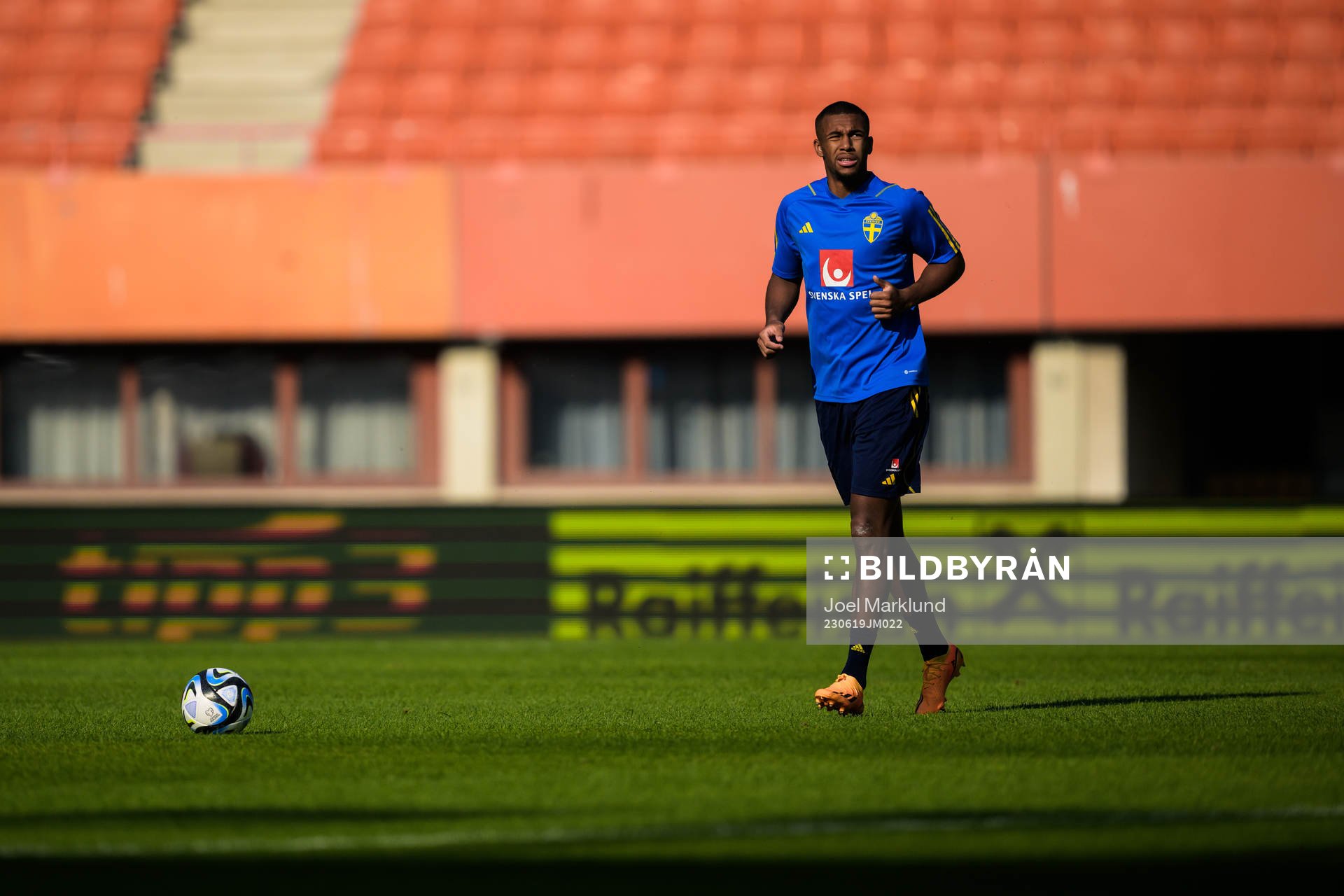 Isak Hien of the Swedish national football team at a