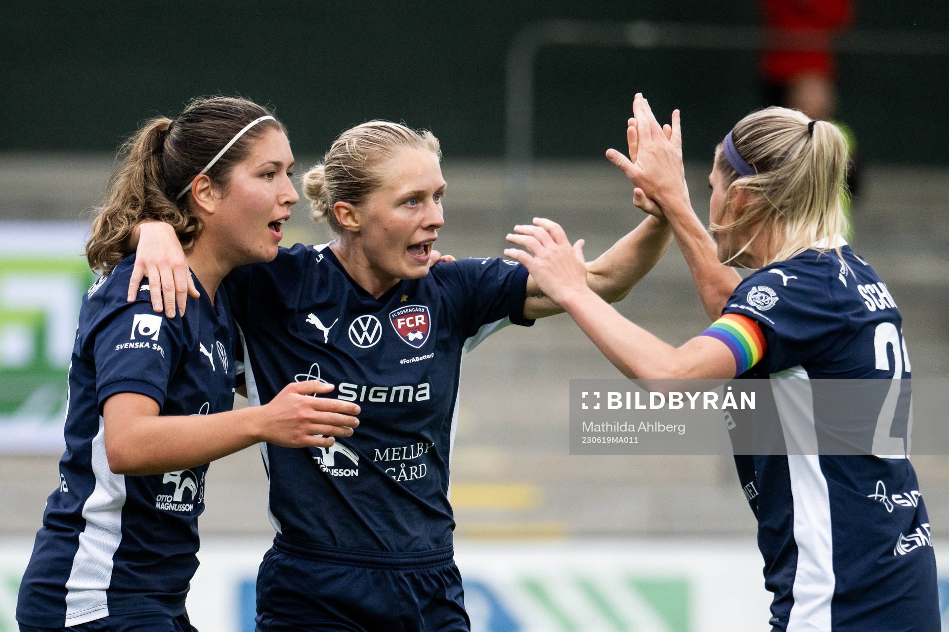 FC Rosengårds Loreta Kullashi, Emilia Larsson och Olivia