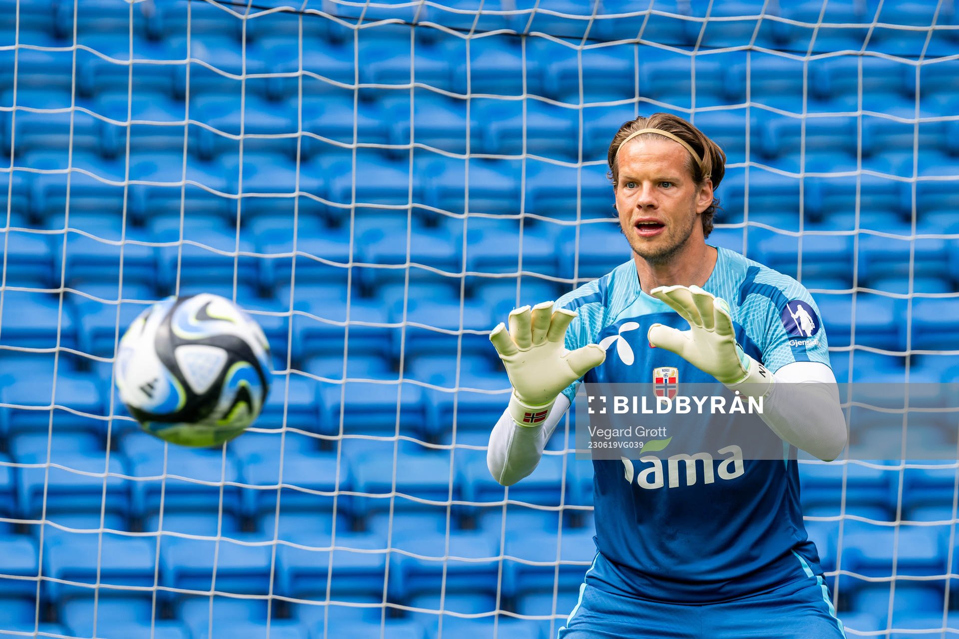 Goalkeeper Ørjan Håskjold Nyland of the Norwegian