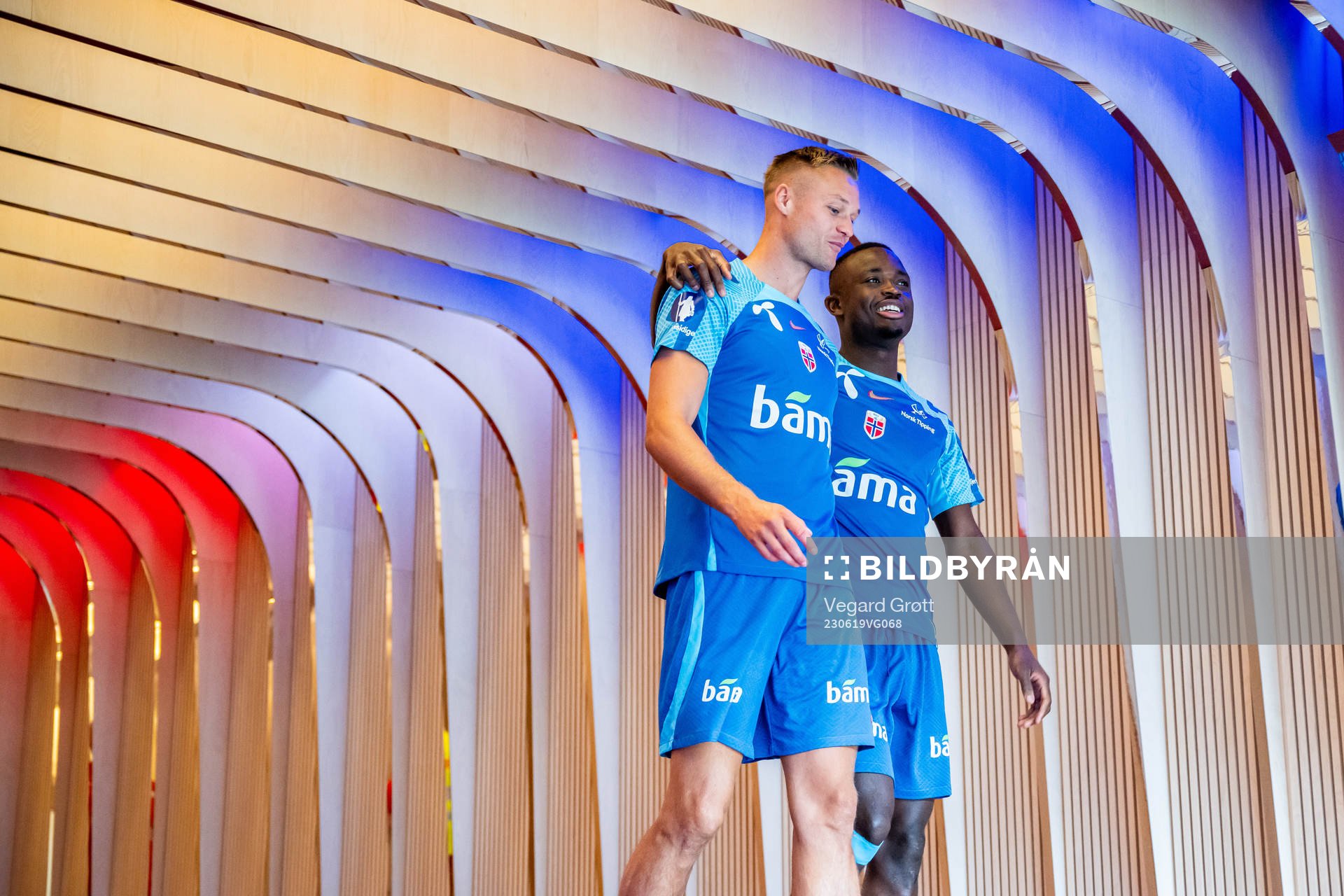 Stian Gregersen and Brice Wembangomo of the Norwegian