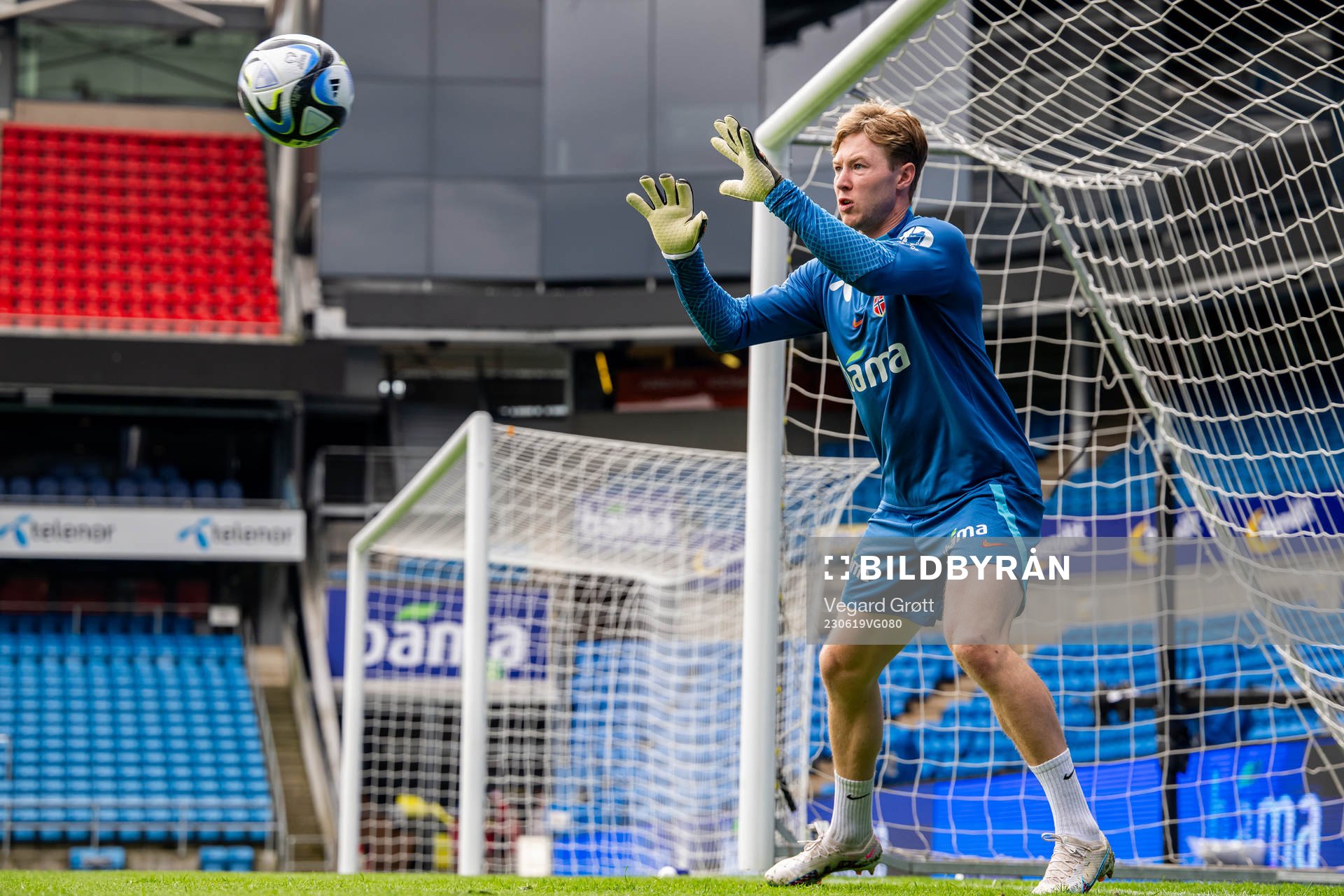 Goalkeeper Mathias Dyngeland of the Norwegian national