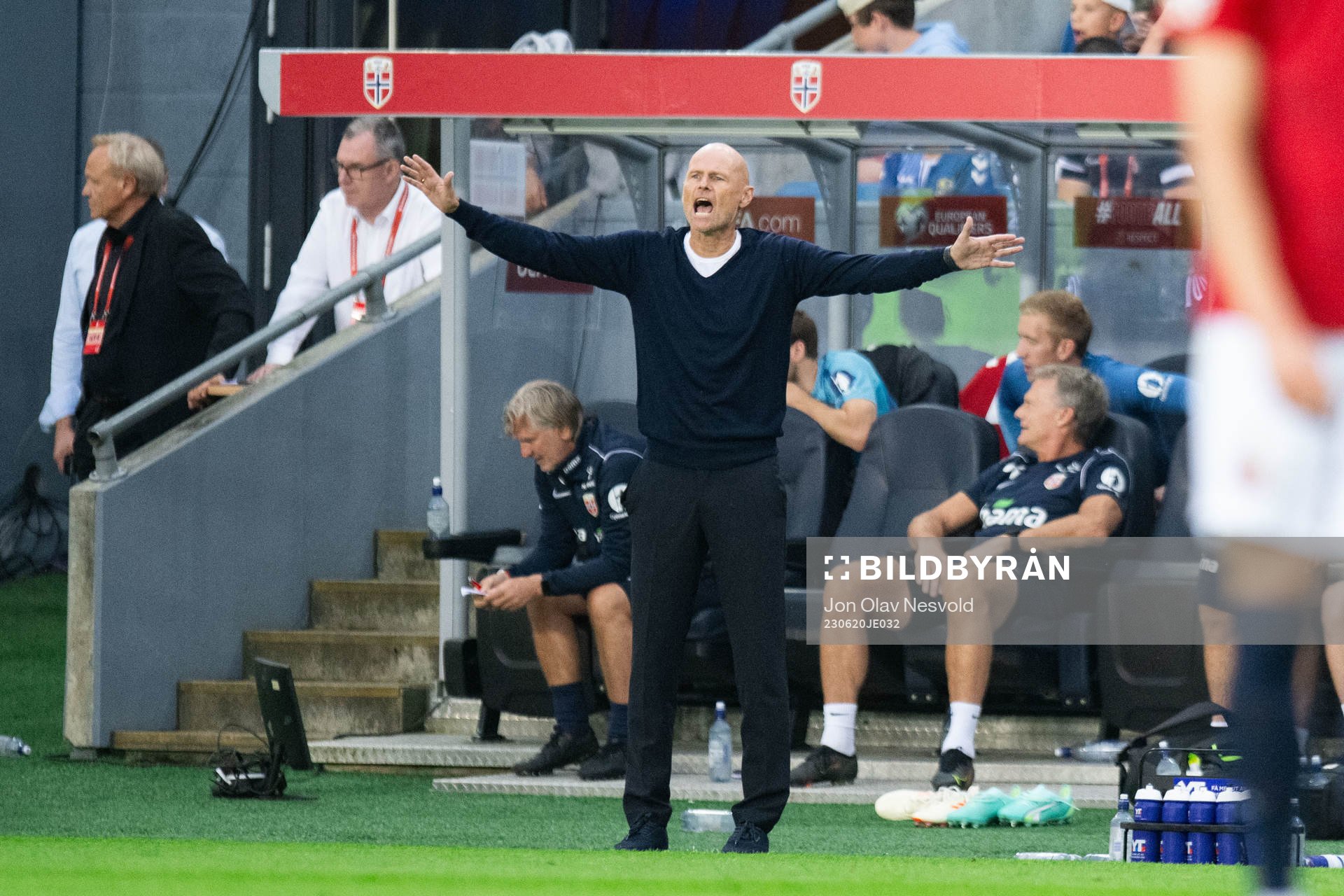 Head coach Ståle Solbakken of Norway reacts