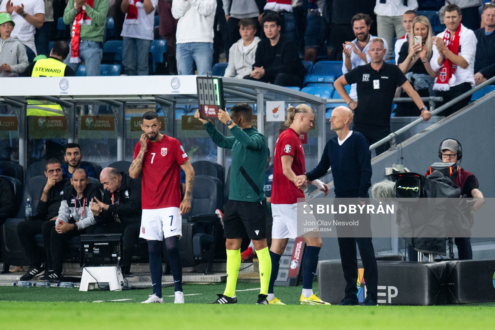 Kristoffer Velde, Erling Braut Haaland and Head coach