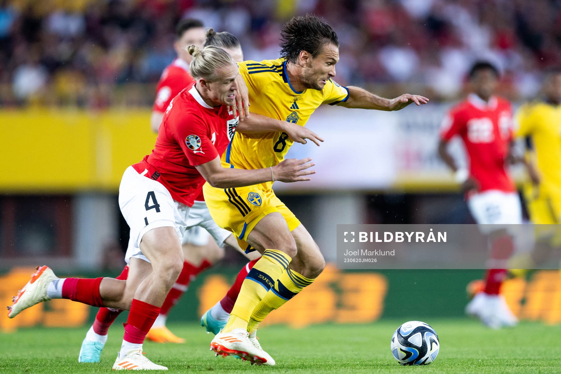 Xaver Schlager of Austria and Albin Ekdal of Sweden