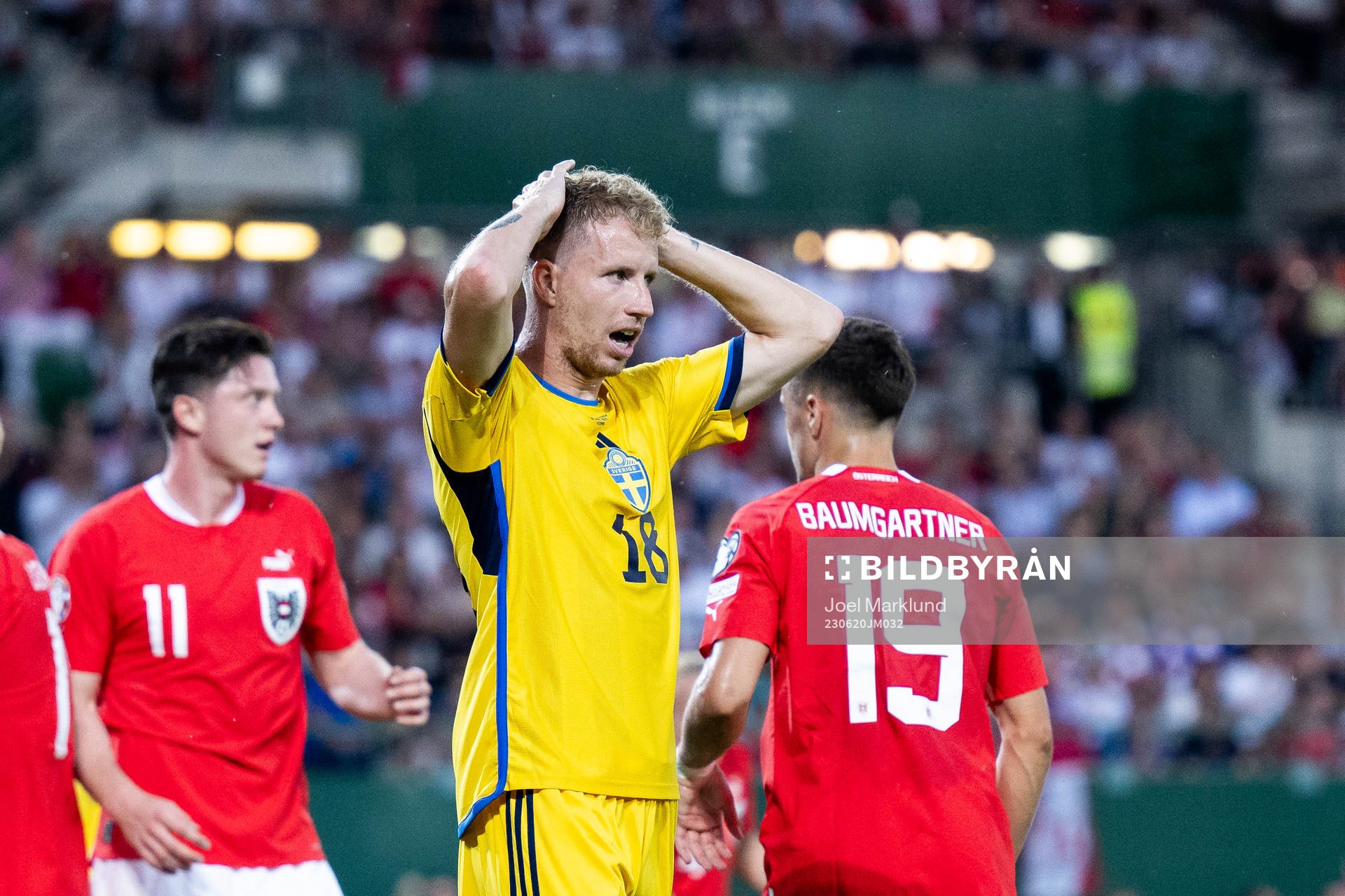 Samuel Gustafson of Sweden looks dejected
