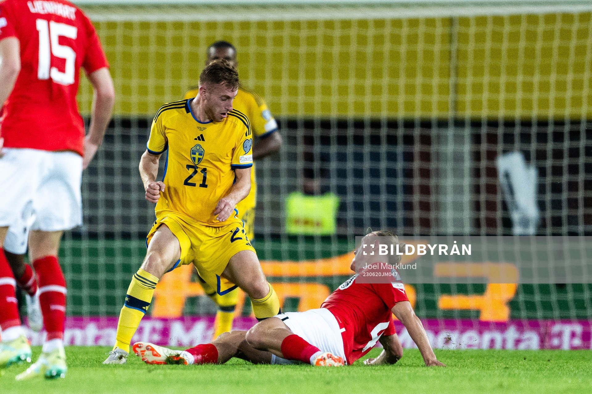 Dejan Kulusevski of Sweden and Xaver Schlager of Austria