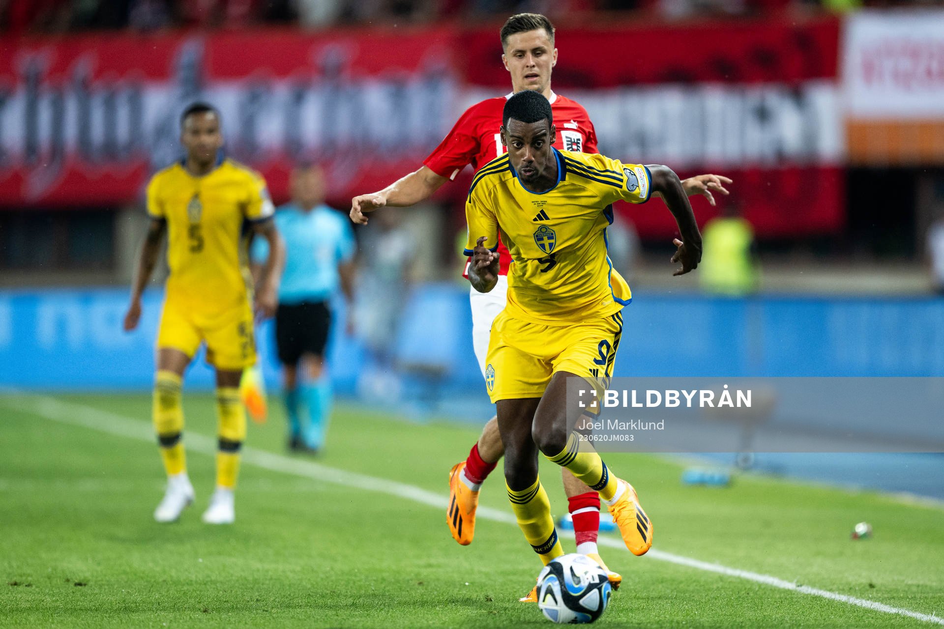 Christoph Baumgartner of Austria and Alexander Isak of