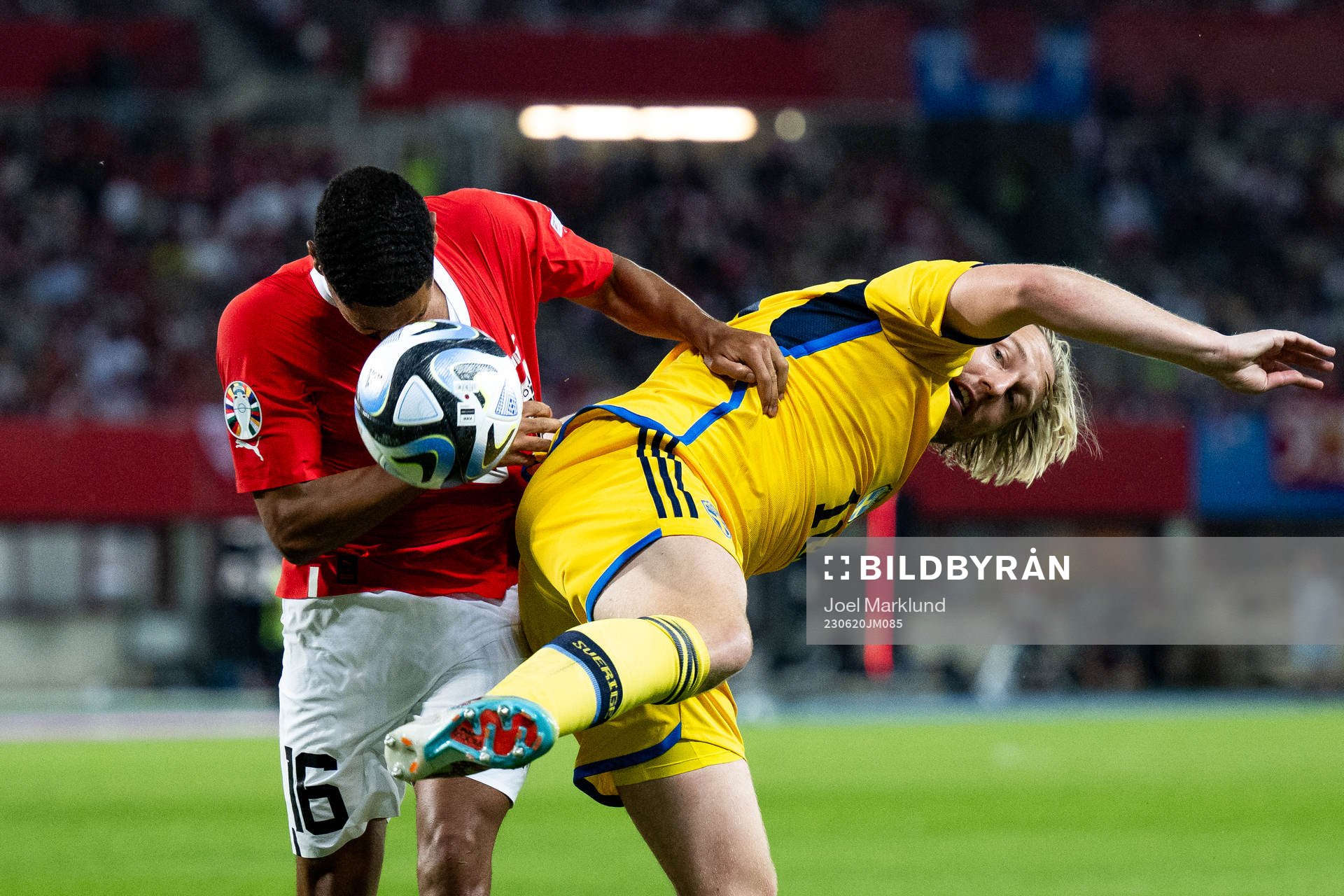 Phillipp Mwene of Austria and Emil Forsberg of Sweden