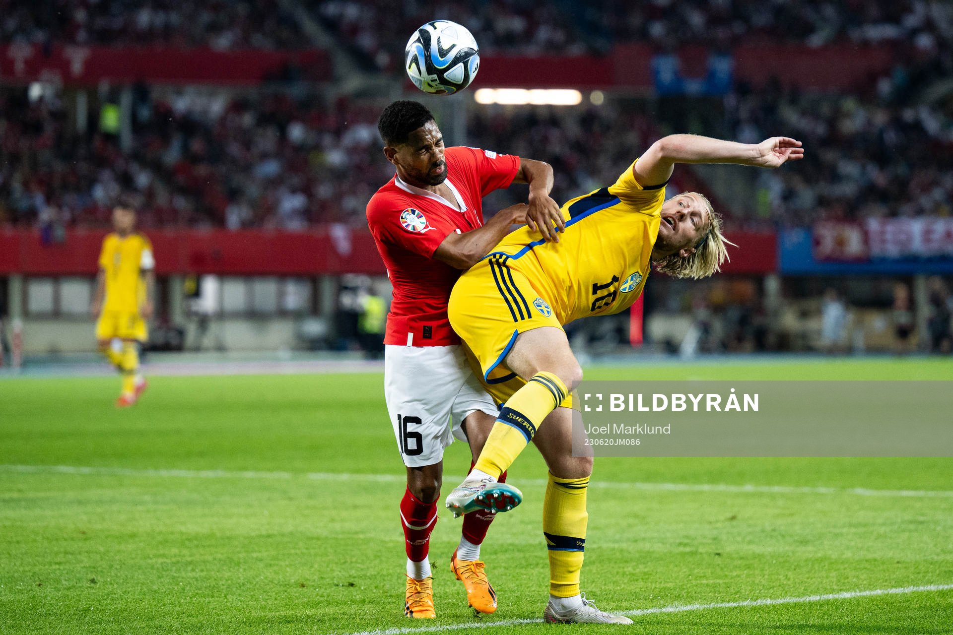 Phillipp Mwene of Austria and Emil Forsberg of Sweden