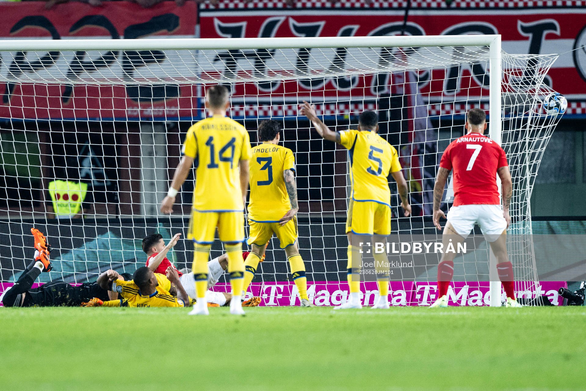 Christoph Baumgartner of Austria scores 1-0