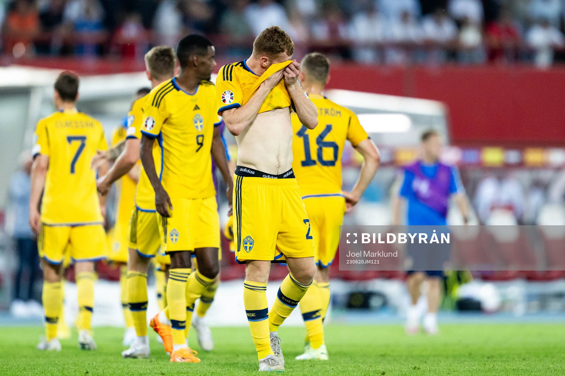 Dejan Kulusevski of Sweden looks dejected