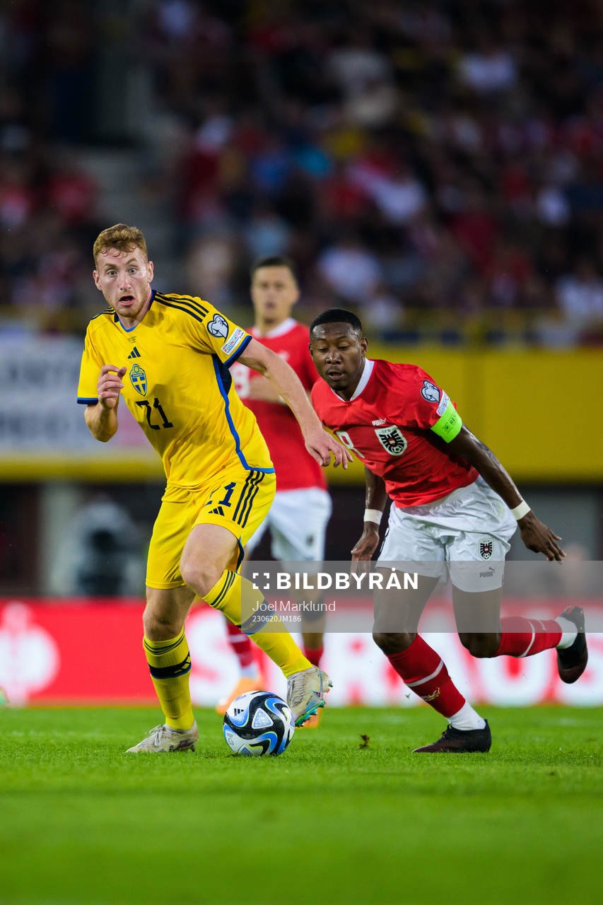 Dejan Kulusevski of Austria and David Alaba of Austria