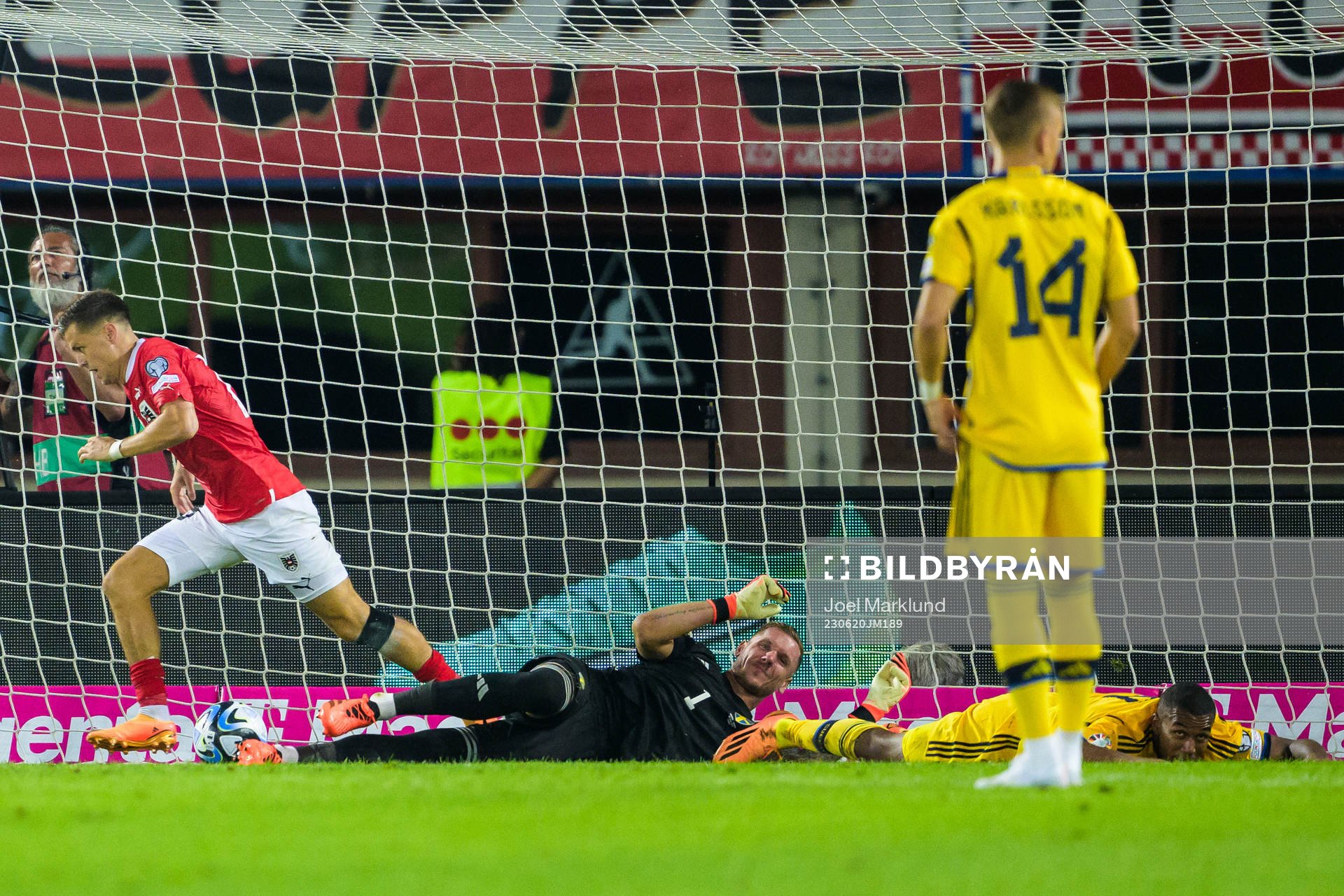 Christoph Baumgartner of Austria celebrates the 1-0 goal as