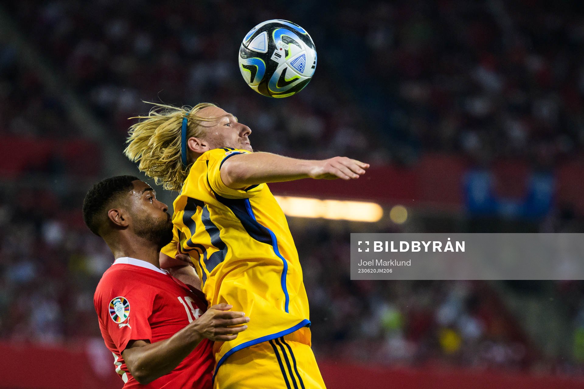 Phillipp Mwene of Austria and Emil Forsberg of Sweden