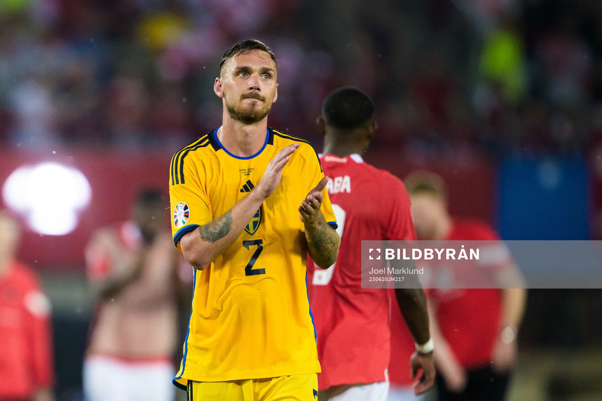 Linus Wahlqvist Egnell of Sweden looks dejected