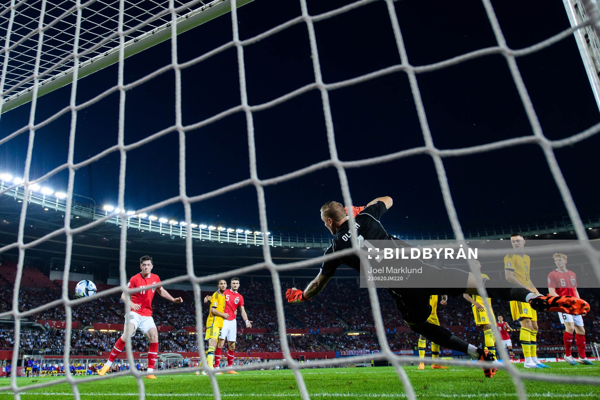 Michael Gregoritsch of Austria attacks in front of