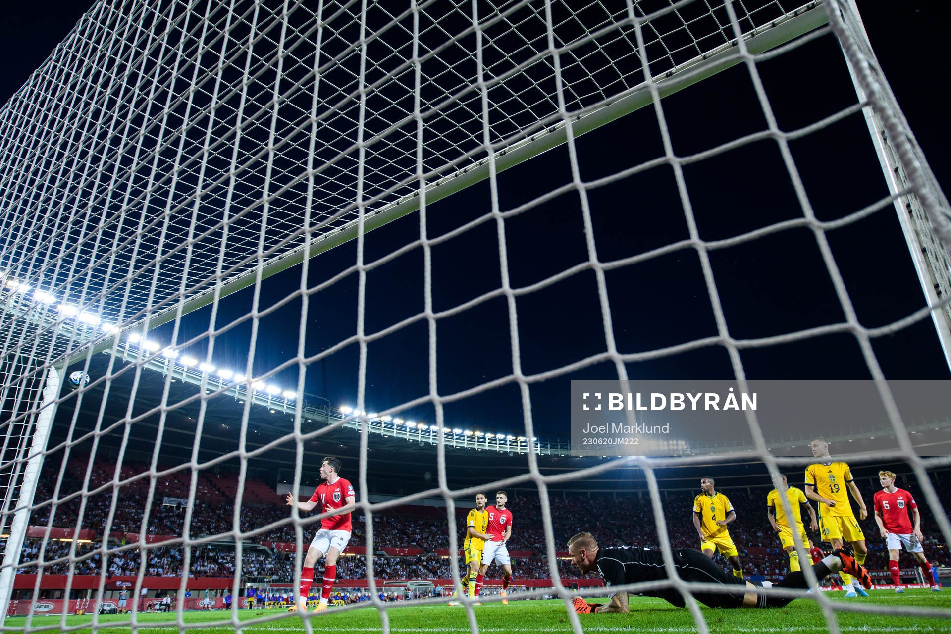 Michael Gregoritsch of Austria attacks in front of