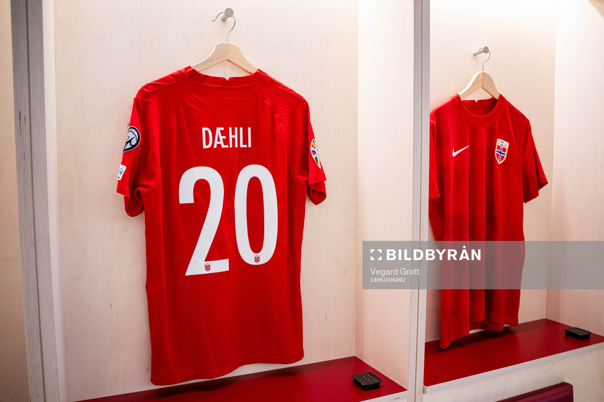The kit of Mats Møller Dæhli of Norway in the dressing