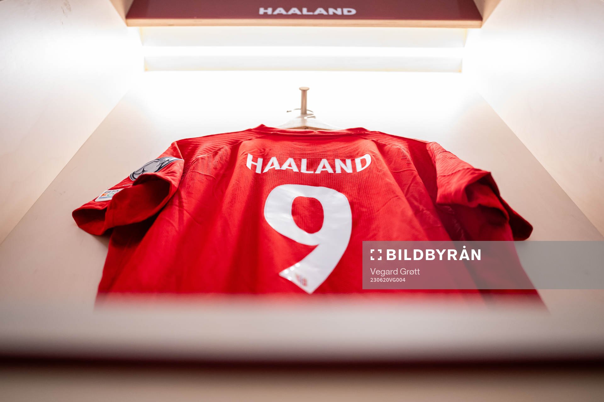 The kit of Erling Braut Haaland of Norway in the dressing