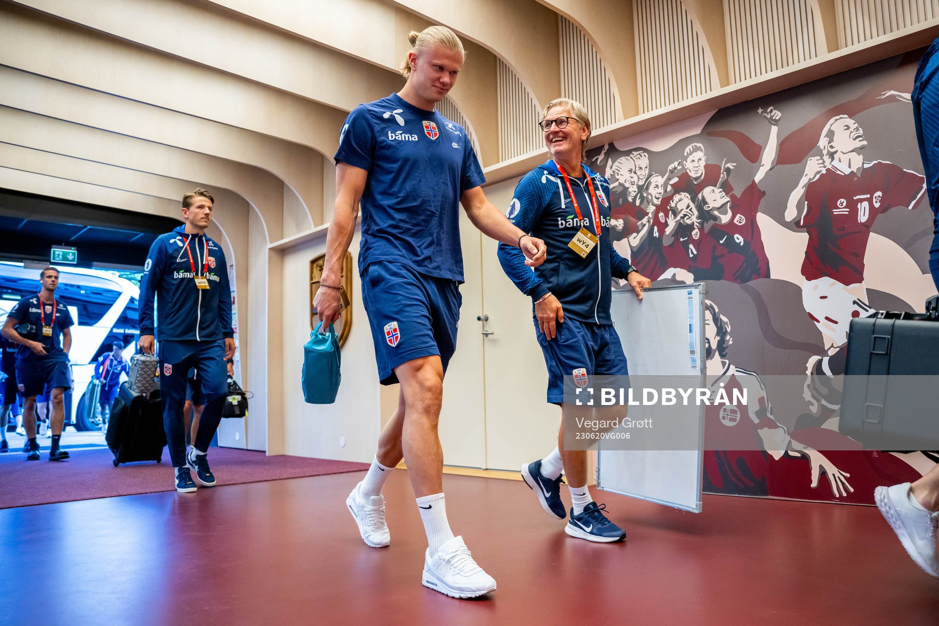 Erling Braut Haaland and Kent Bergersen, assistant coach of