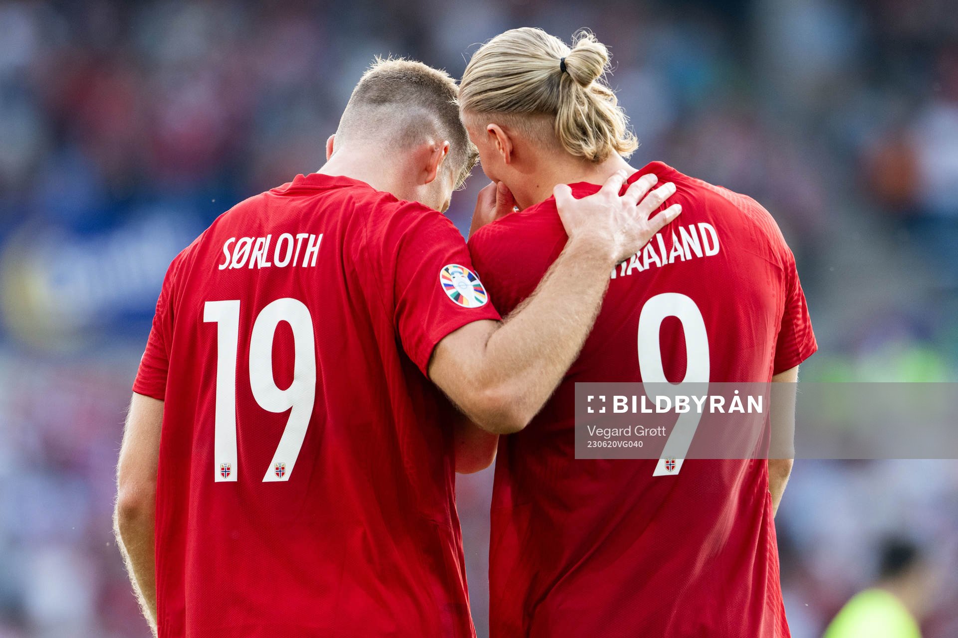 Alexander Sørloth and Erling Braut Haaland of Norway