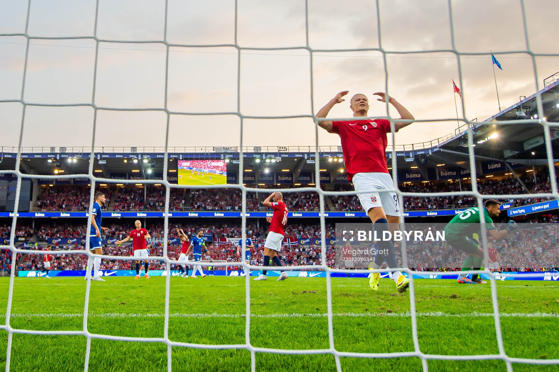 Erling Braut Haaland of Norway reacts