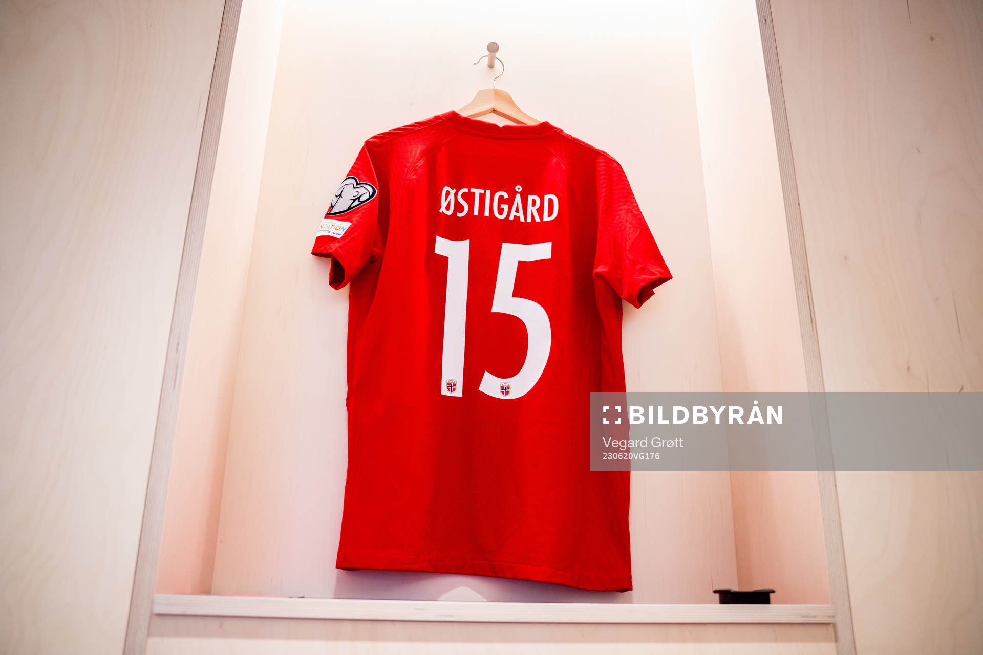 The kit of Leo Skiri Østigård of Norway in the dressing