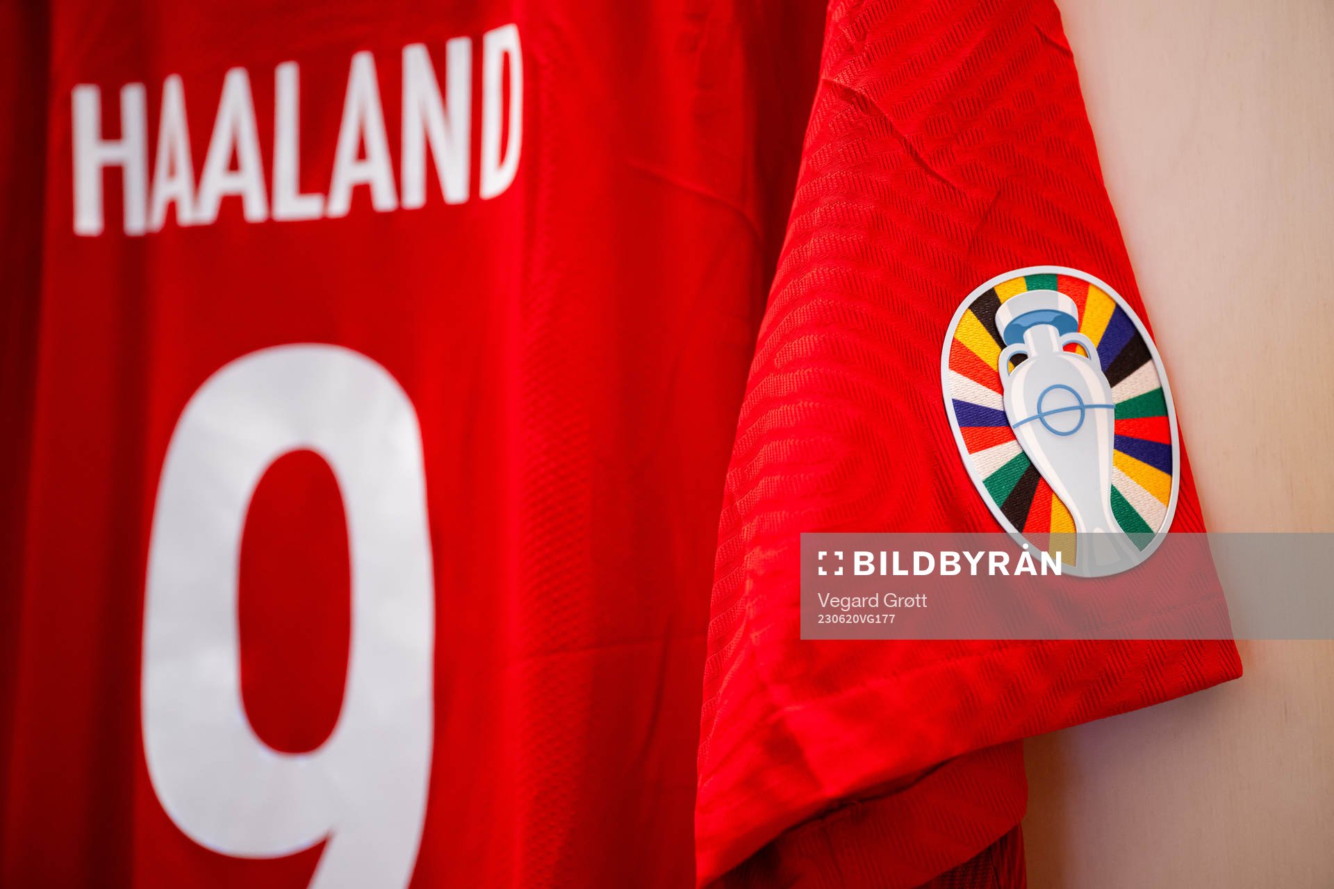 The kit of Erling Braut Haaland of Norway in the dressing