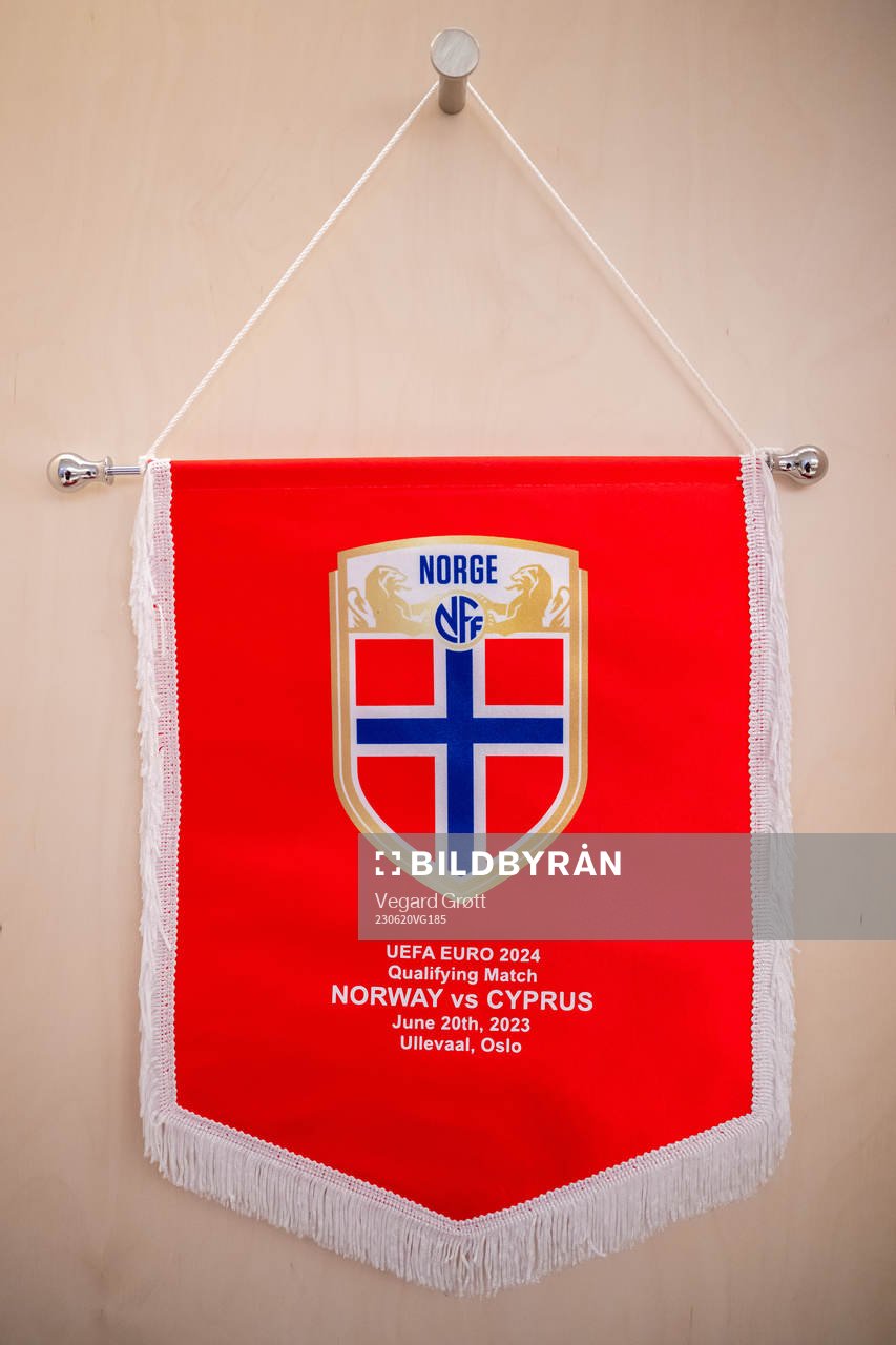The pennant of Norway in the dressing room