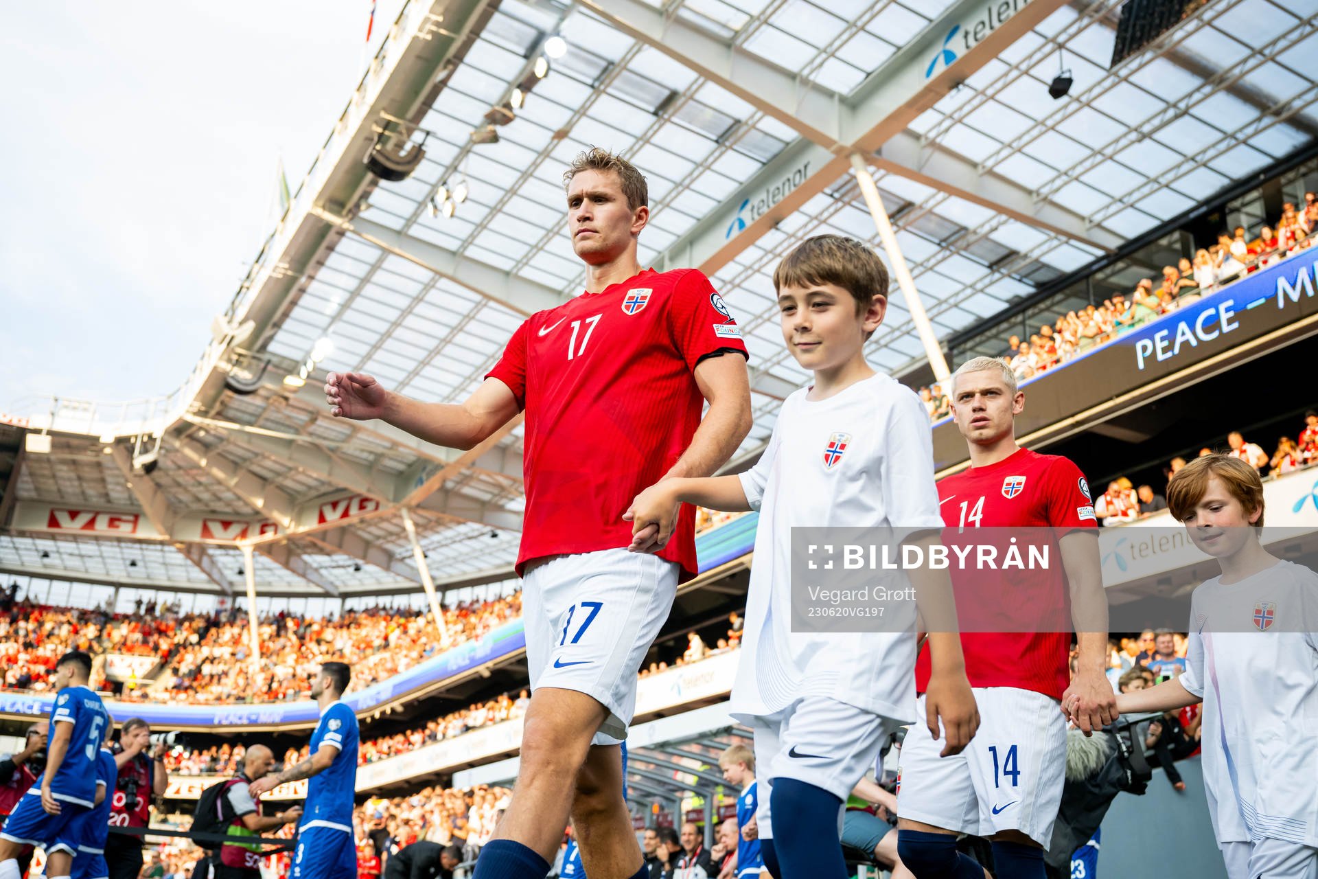 Ola Solbakken of Norway enters the pitch
