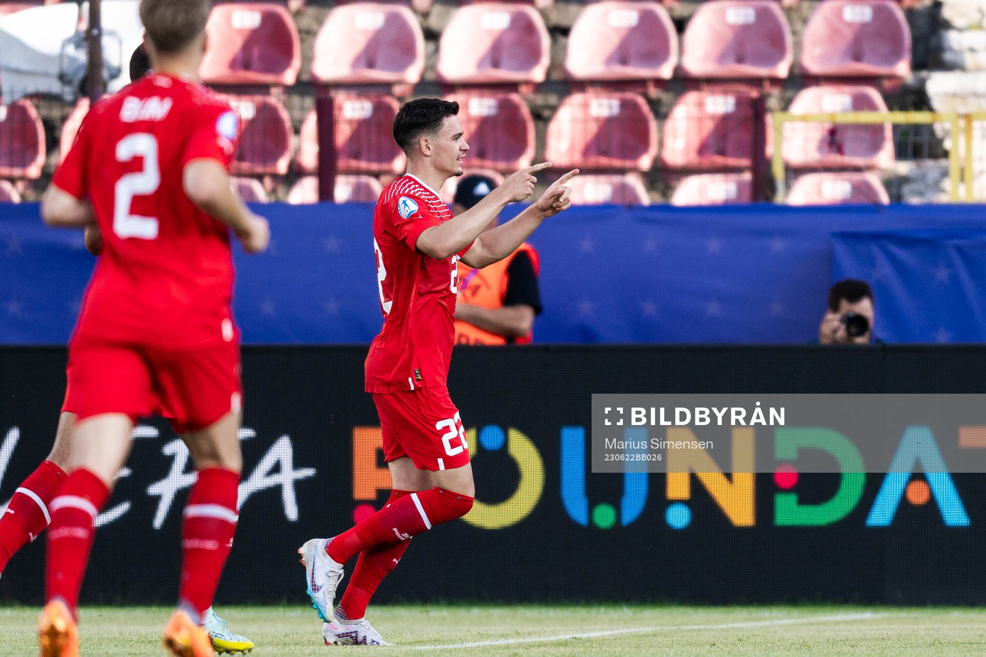 Dan Ndoye of Switzerland celebrates
