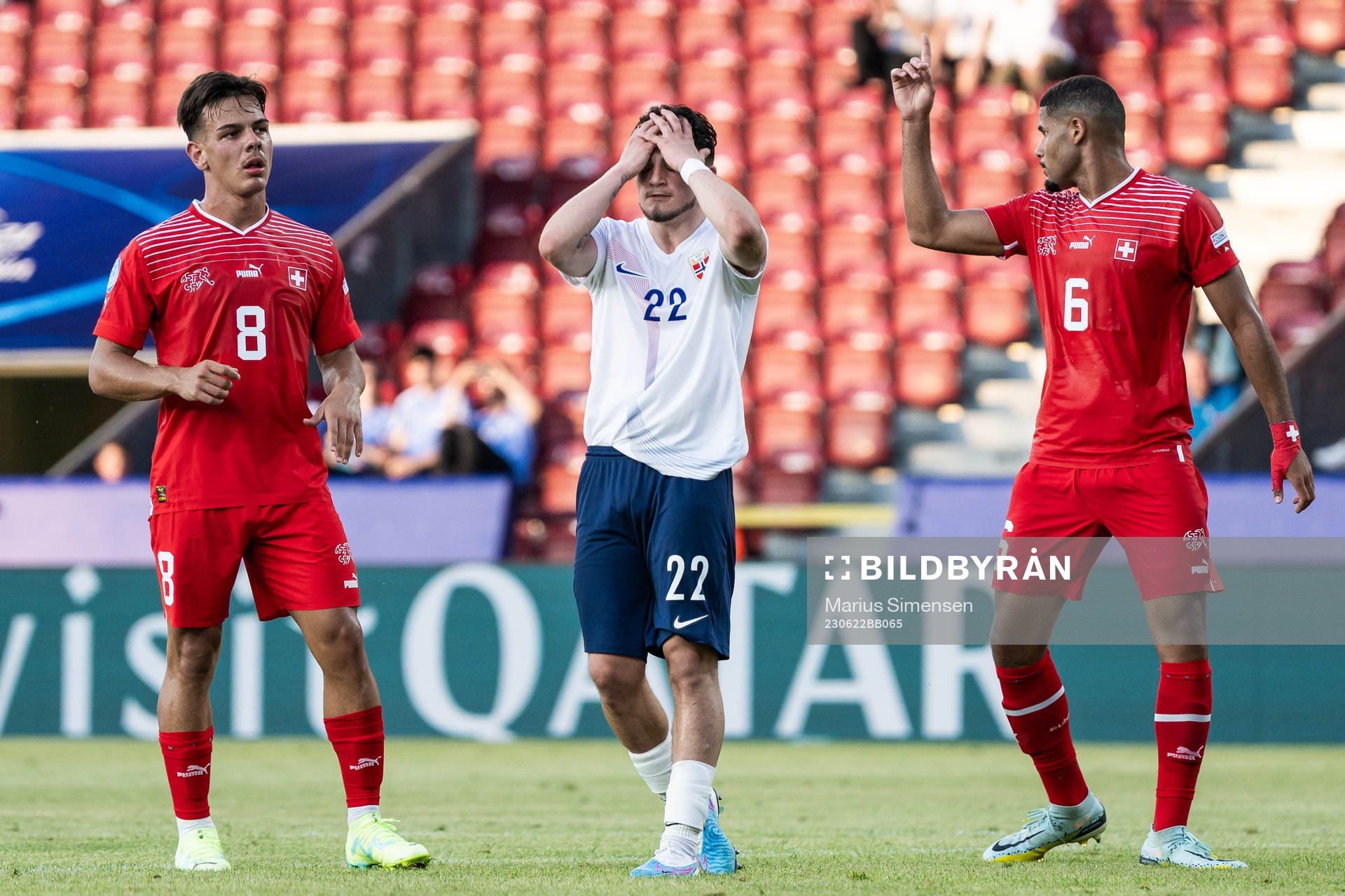 Christos Zafeiris of Norway looks dejected