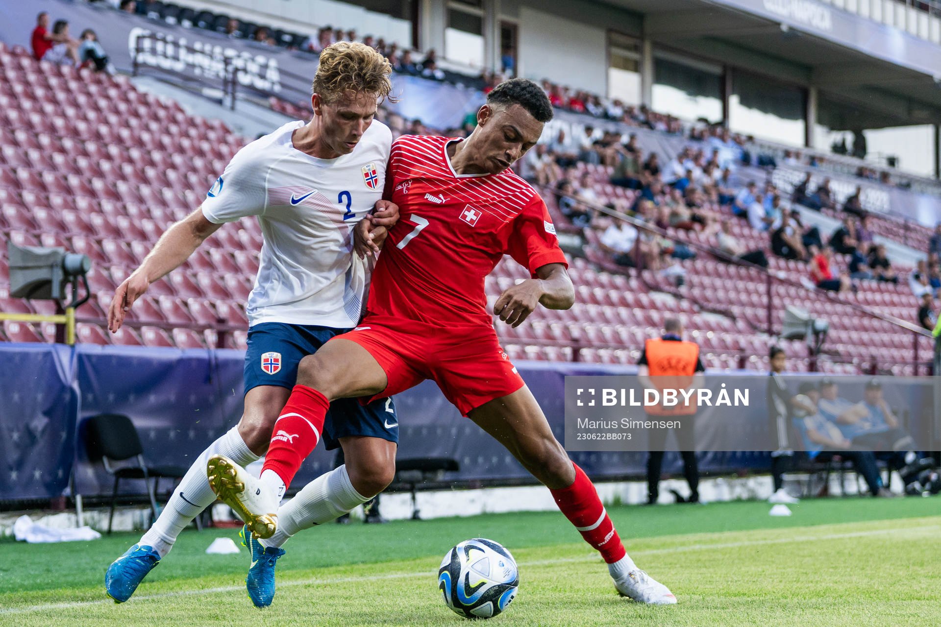 Sebastian Söraas Sebulonsen of Norway and Dan Ndoye of