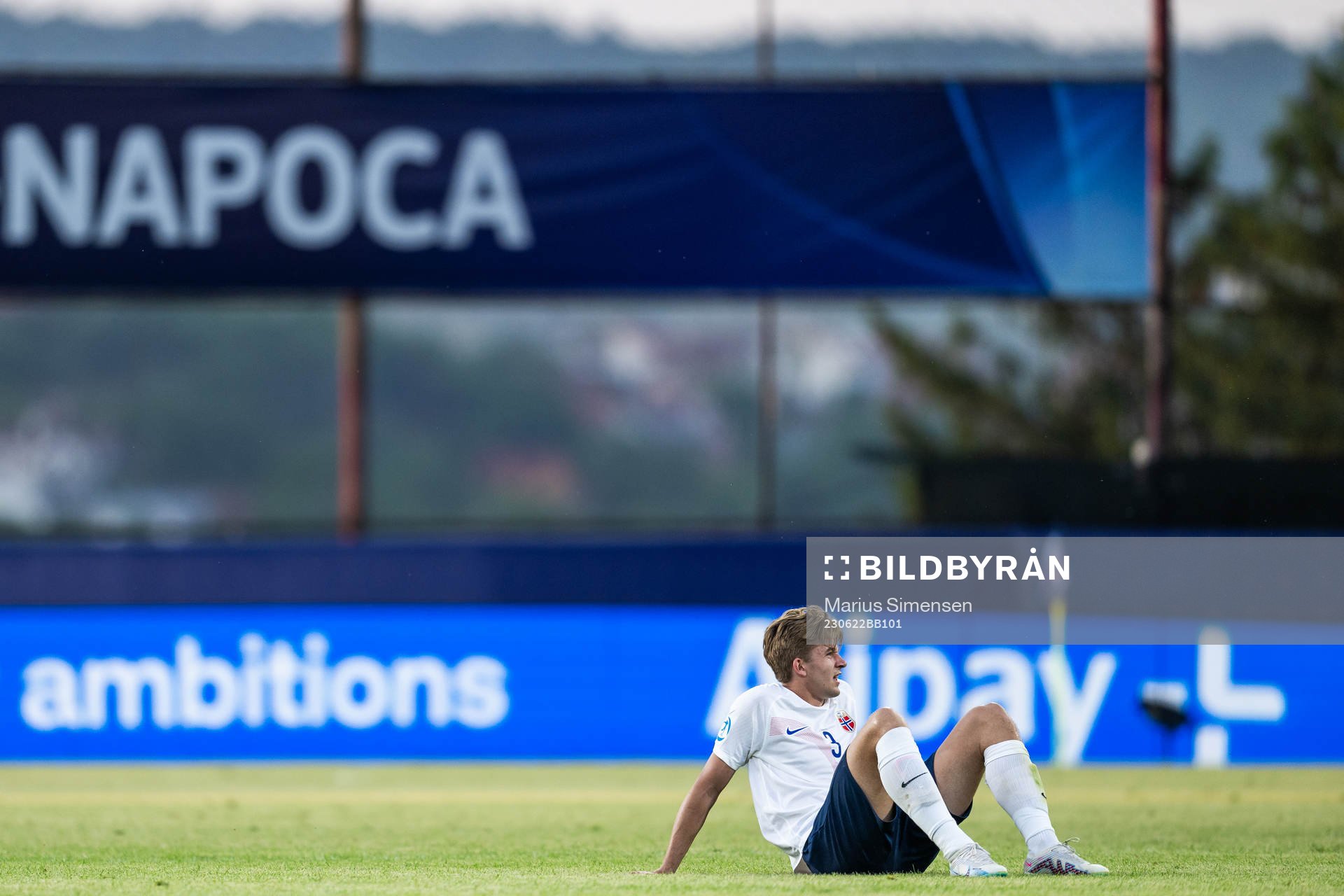 Henrik Heggheim of Norway looks dejected