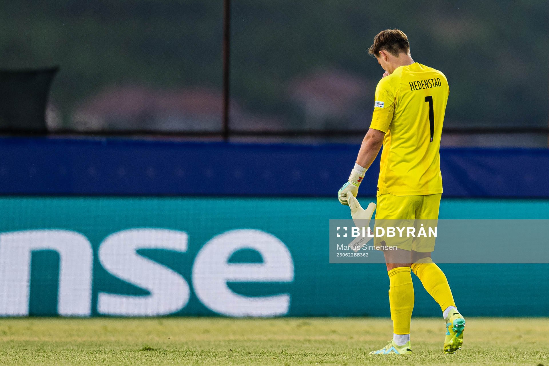 Mads Hedenstad Christiansen of Norway looks dejected