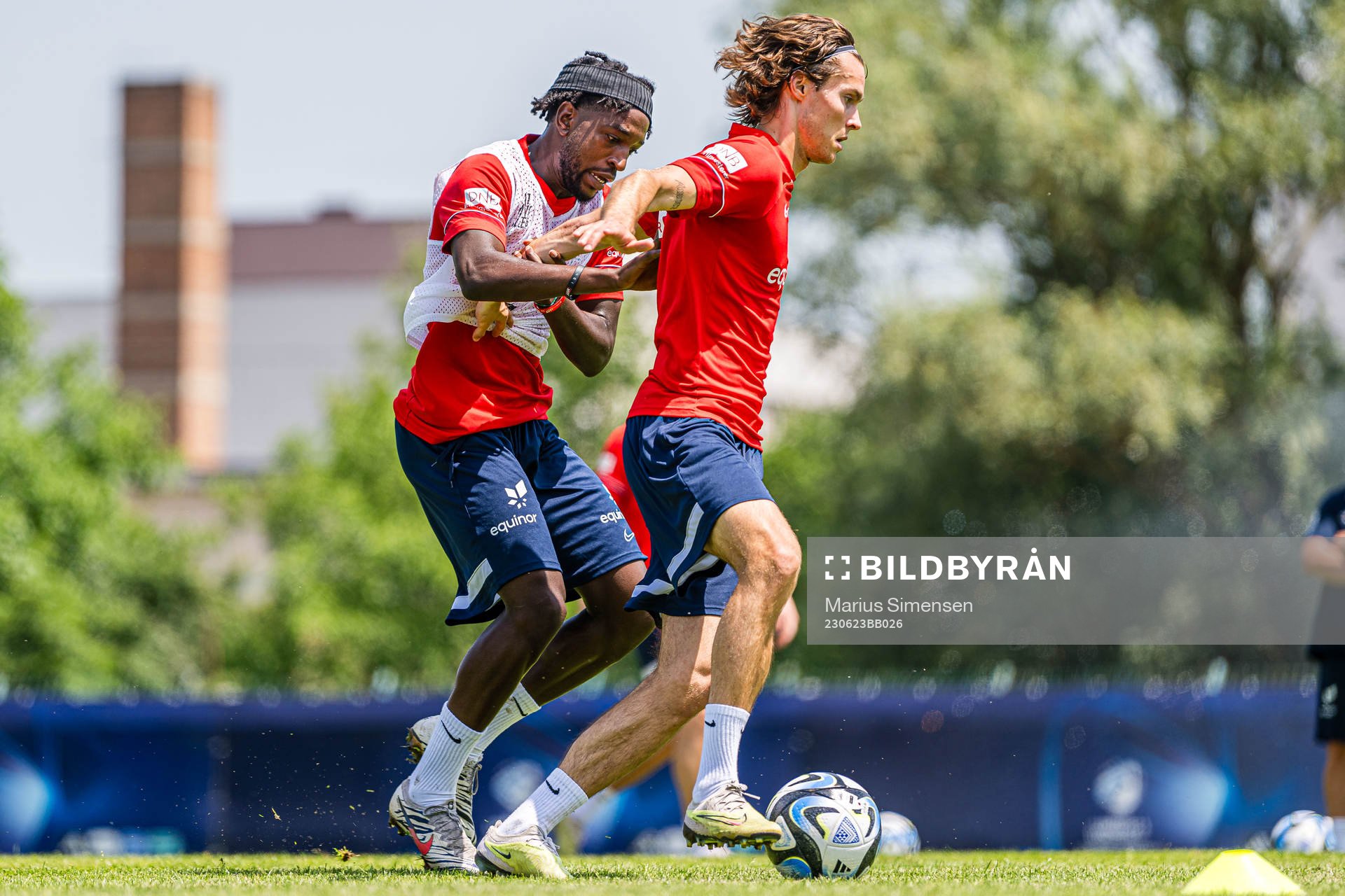 Warren Kamanzi and Markus Solbakken of the Norwegian